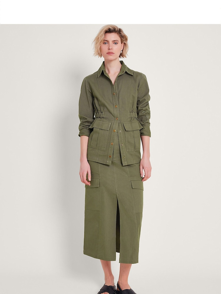 Monsoon 100% Cotton Lucia Cargo Midi Skirt - Bild 2 von 5