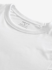 Blanc - Manches longues - Basic Col rond Coupe classique T-shirt - Image 6 of 7