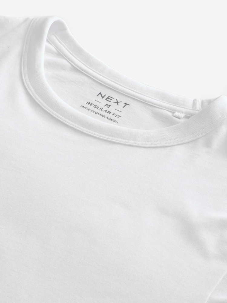 Blanc - Manches longues - Basic Col rond Coupe classique T-shirt - Image 6 of 7