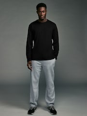 Black Long Sleeve Basic Crew Neck Regular Fit T-Shirt - Image 2 of 7