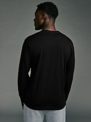 Black Long Sleeve Basic Crew Neck Regular Fit T-Shirt - Image 3 of 7