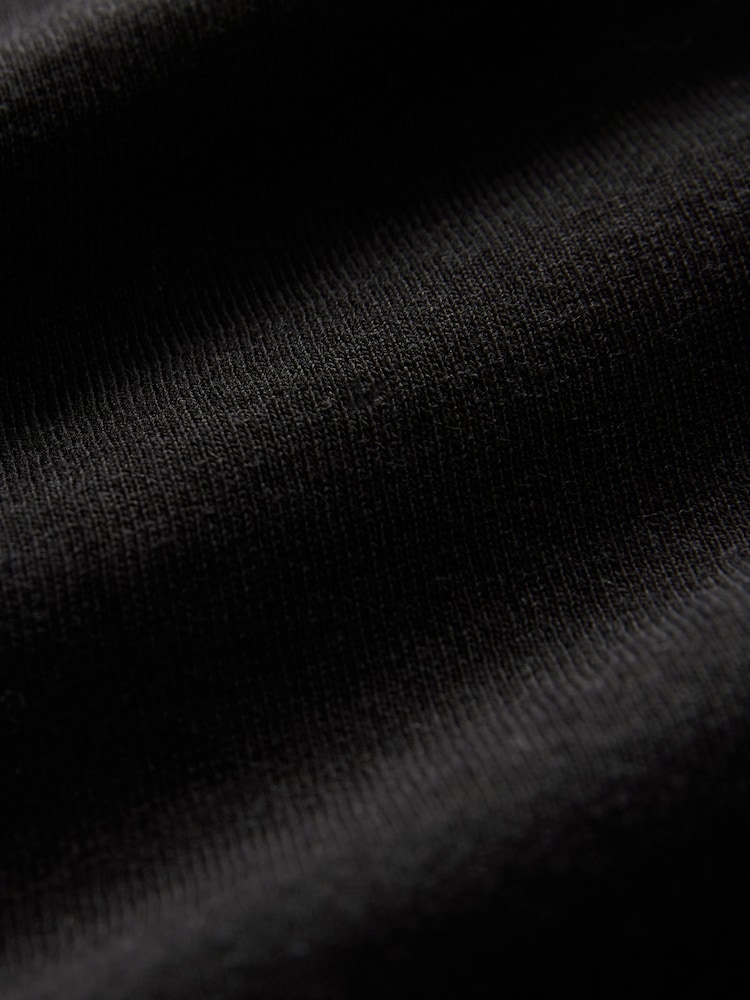 Black Long Sleeve Basic Crew Neck Regular Fit T-Shirt - Image 7 of 7