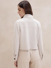 Banana Republic Cream Vegan Suede Short Jacket - Image 2 of 4