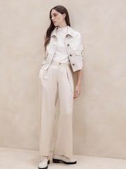 Banana Republic Cream Vegan Suede Short Jacket - Image 3 of 4