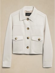 Banana Republic Cream Vegan Suede Short Jacket - Image 4 of 4