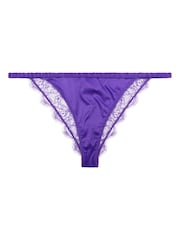 Love Stories Purple Charlotte Lace and Satin Tanga Briefs - Image 1 of 6