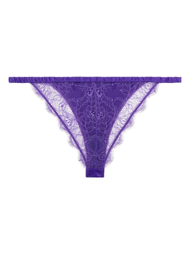Love Stories Purple Charlotte Lace and Satin Tanga Briefs - Image 2 of 6