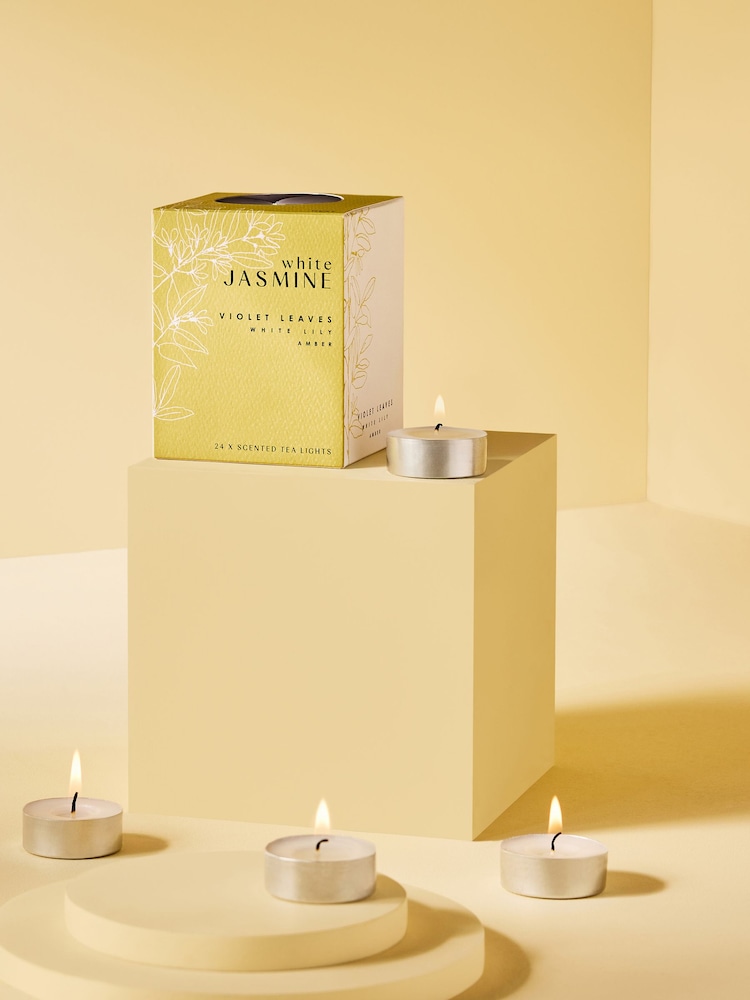 Yellow White Jasmine 24 Pack Tealights Candle - Image 1 of 5