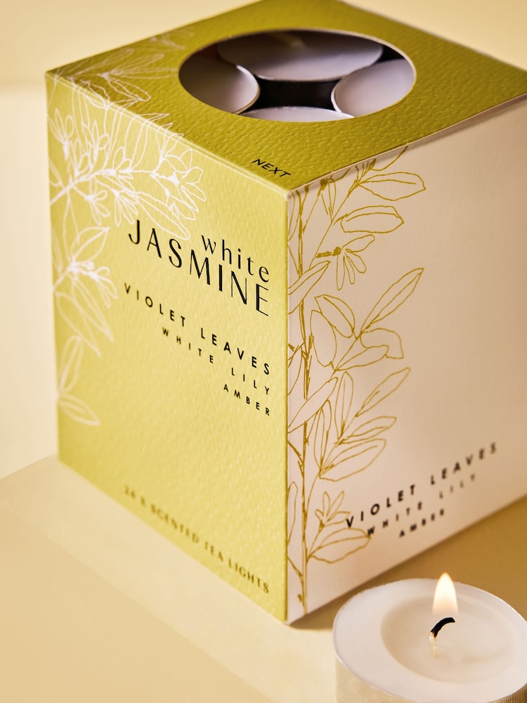 Yellow White Jasmine 24 Pack Tealights Candle - Image 3 of 3