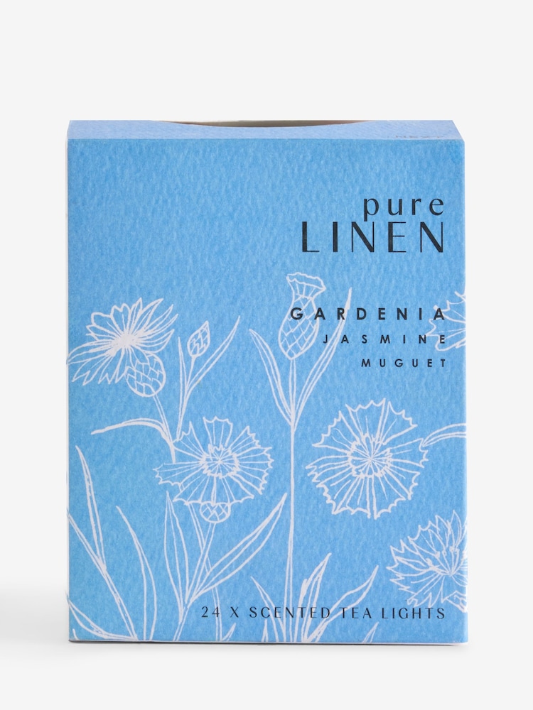 Blue Pure Linen 24 Pack Tealights Candle - Image 2 of 2