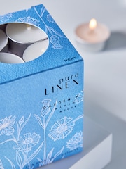 Blue Pure Linen 24 Pack Tealights Candle - Image 3 of 5