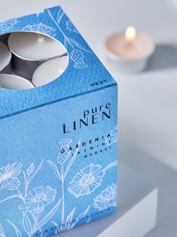 Blue Pure Linen 24 Pack Tealights Candle - Image 3 of 3 Blue Pure Linen 24 Pack Tealights Candle - Image 3 of 3