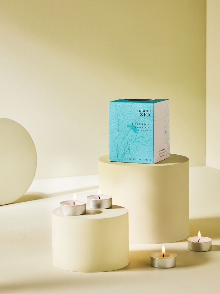 Turquoise Blue Island Spa 24 Pack Tealights Candle - Image 1 of 2