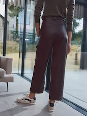 Berry Red Premium Genuine Leather Trousers - Image 4 of 7