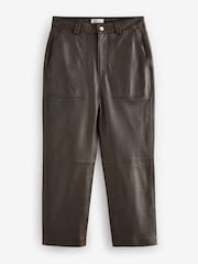 Berry Red Premium Genuine Leather Trousers - Image 6 of 7