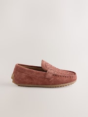 Rust Brown Standard Fit (F) Suede Slip-Ons Loafers Shoes - Image 1 of 5