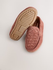 Rust Brown Standard Fit (F) Suede Slip-Ons Loafers Shoes - Image 3 of 5