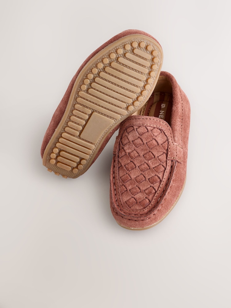Rust Brown Standard Fit (F) Suede Slip-Ons Loafers Shoes - Image 3 of 5