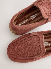Rust Brown Standard Fit (F) Suede Slip-Ons Loafers Shoes - Image 4 of 5