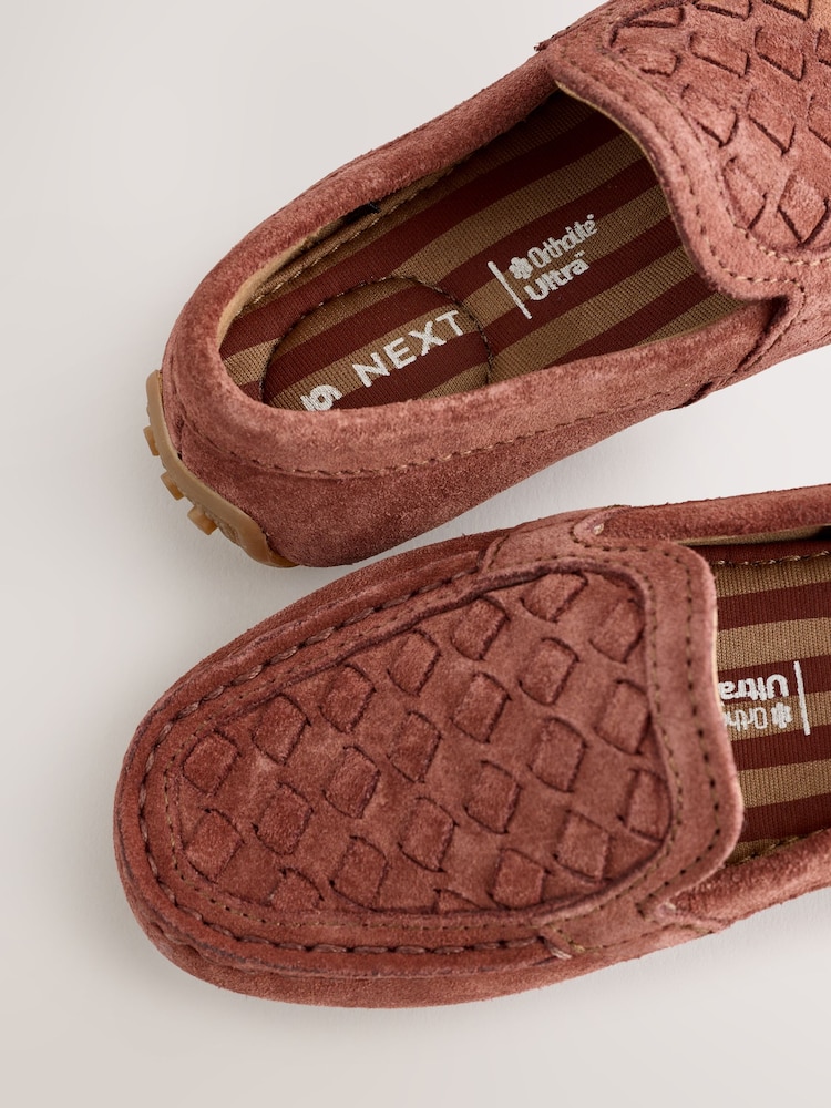 Rust Brown Standard Fit (F) Suede Slip-Ons Loafers Shoes - Image 4 of 5
