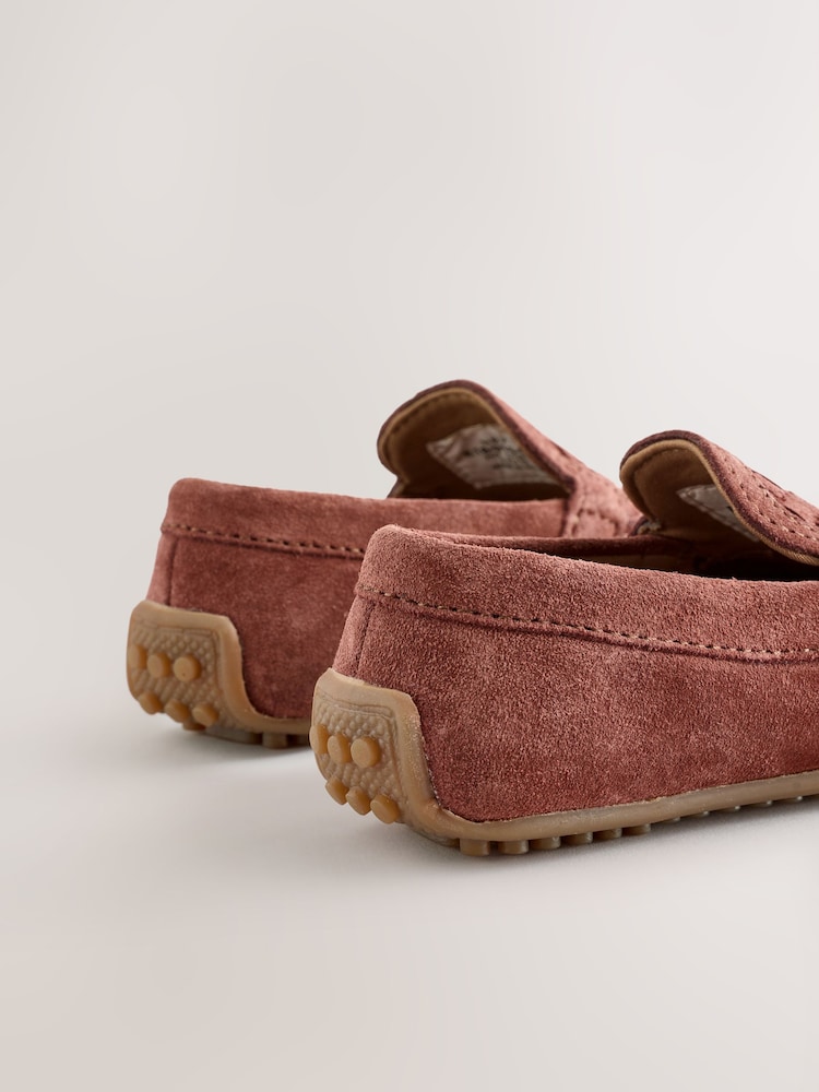 Rust Brown Standard Fit (F) Suede Slip-Ons Loafers Shoes - Image 5 of 5