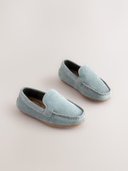 Blue Standard Fit (F) Suede Slip-Ons Loafers Shoes - Image 1 of 5
