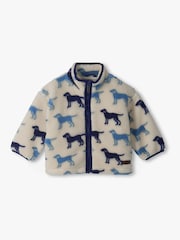 Chaqueta de sherpa sintética con cuello redondo con siluetas de labrador de Hatley - Imagen 1 de 3