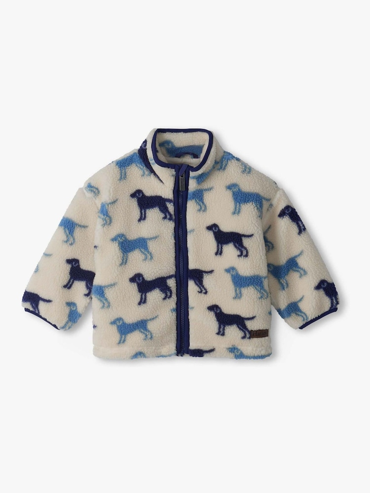 Chaqueta de sherpa sintética con cuello redondo con siluetas de labrador de Hatley - Imagen 1 de 3