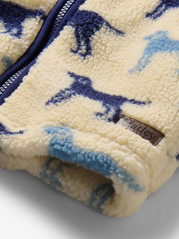 Chaqueta de sherpa sintética con cuello redondo con siluetas de labrador de Hatley - Imagen 3 de 3