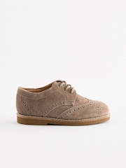 Neutral Standard Fit (F) Smart Leather Brogue Shoes - Image 2 of 6