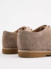 Neutral Standard Fit (F) Smart Leather Brogue Shoes - Image 4 of 6