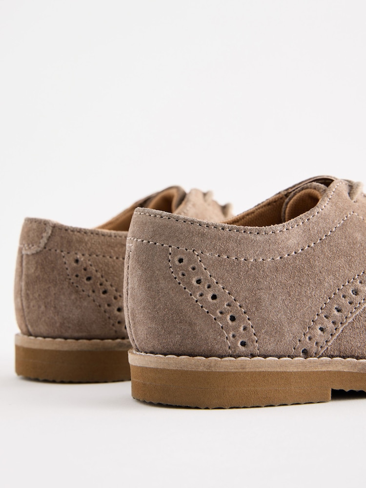 Neutral Standard Fit (F) Smart Leather Brogue Shoes - Image 4 of 6
