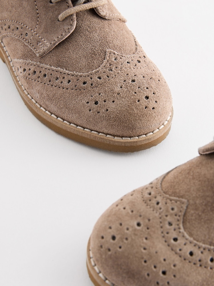 Neutral Standard Fit (F) Smart Leather Brogue Shoes - Image 5 of 6