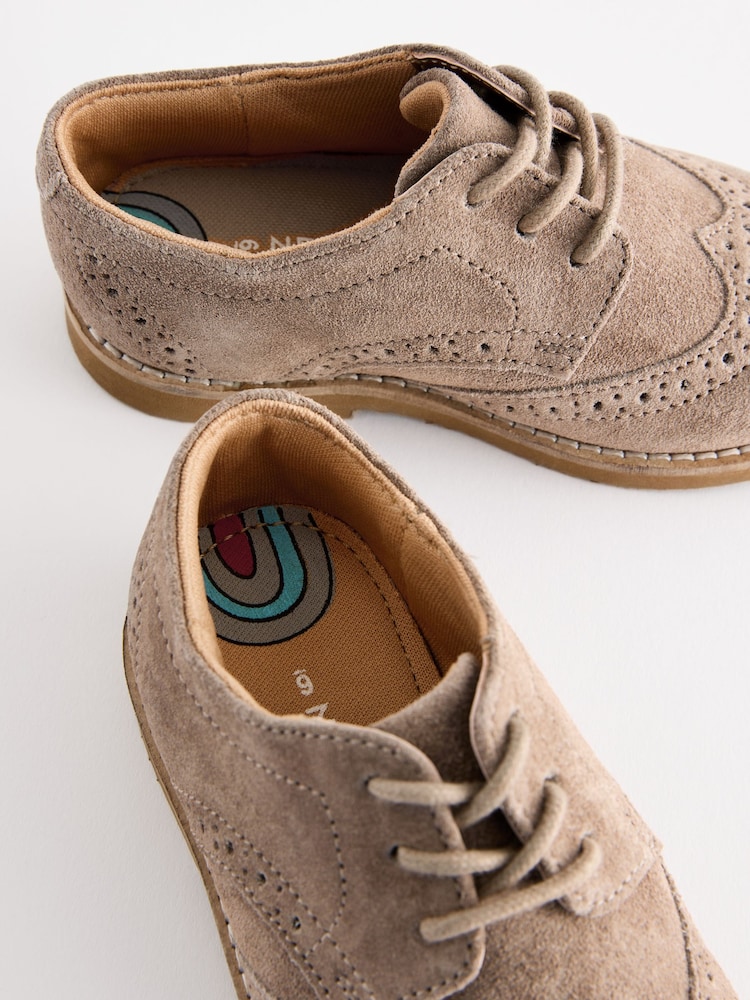 Neutral Standard Fit (F) Smart Leather Brogue Shoes - Image 6 of 6
