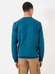 Crew Clothing Company Blue Embroidered Graphic Print Crew Neck 100% Cotton Sweatshirt - Image 2 of 5