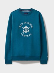 Crew Clothing Company Blue Embroidered Graphic Print Crew Neck 100% Cotton Sweatshirt - Image 5 of 5