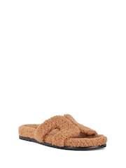 Dune London Tan Brown Standard Fit Loupa Footbed Smart Slides - Image 4 of 7