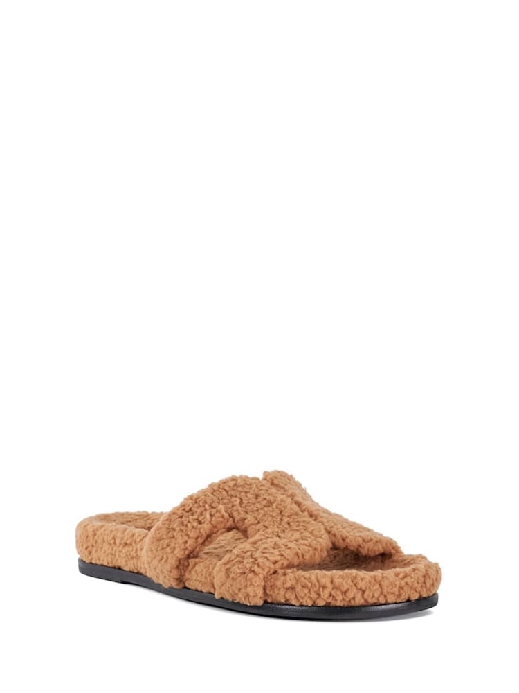 Dune London Tan Brown Standard Fit Loupa Footbed Smart Slides - Image 3 of 5