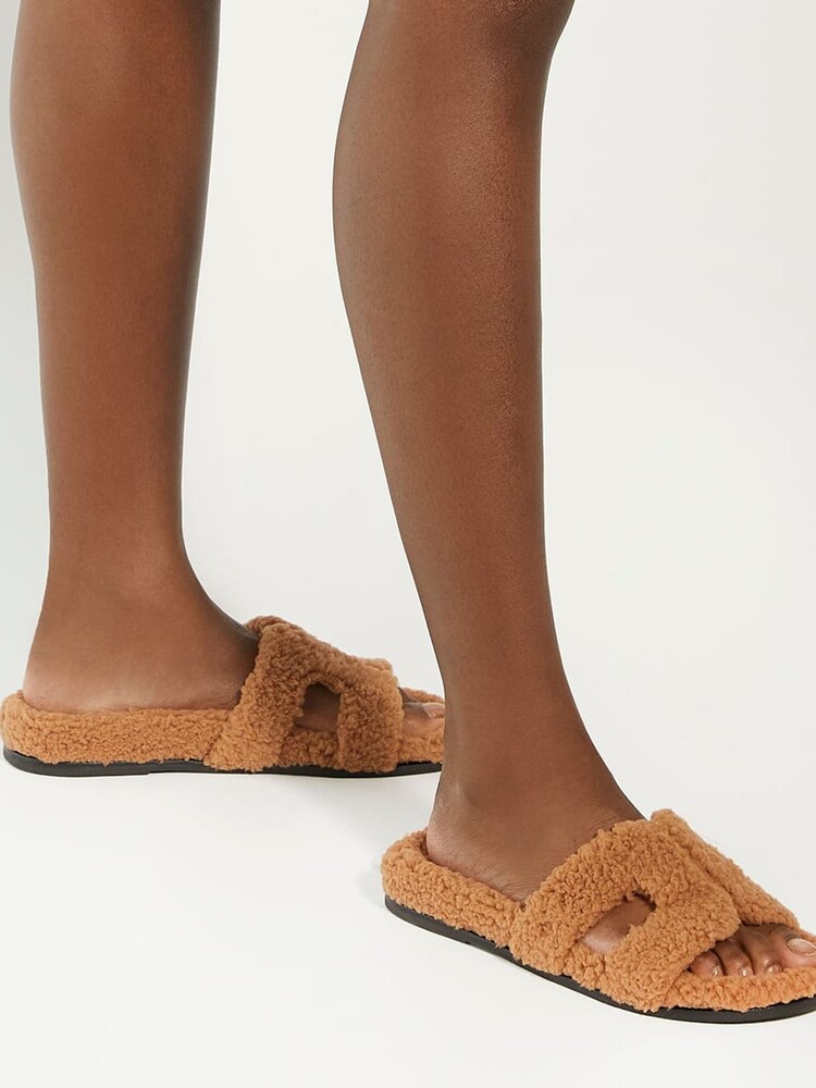 Dune London Tan Brown Standard Fit Loupa Footbed Smart Slides - Image 7 of 7