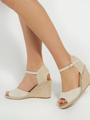 Dune London Pink Koto Diamanté Detail Espadrilles - Image 1 of 7