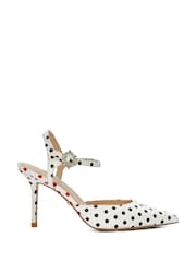 Dune London Black Catwalk Polka Dot Y Back Open Courts - Image 1 of 7