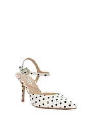 Dune London Black Catwalk Polka Dot Y Back Open Courts - Image 3 of 7