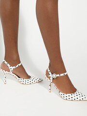 Dune London Black Catwalk Polka Dot Y Back Open Courts - Image 7 of 7