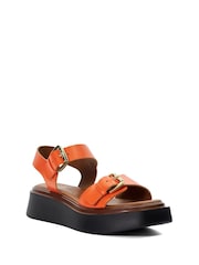 Dune London Orange Loells Buckle Flatform Sandals - Image 5 of 8