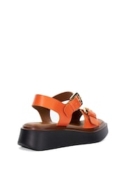 Dune London Orange Loells Buckle Flatform Sandals - Image 6 of 8