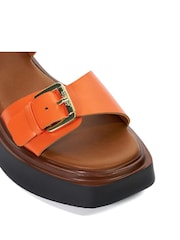 Dune London Orange Loells Buckle Flatform Sandals - Image 8 of 8