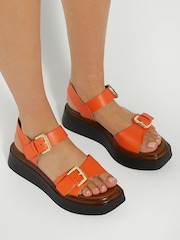 Orange - Sandales à plateforme Dune London Loells à boucle - Image 9 de 9