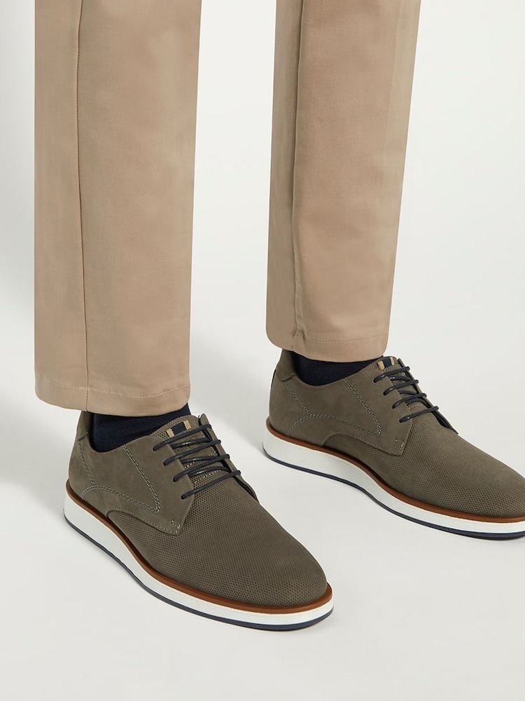 Dune London Grey Standard Fit Beko Wedge Gibson Shoes - Image 1 of 7