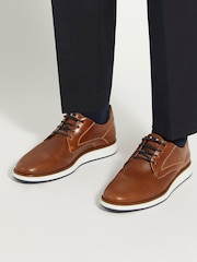 Dune London Brown Standard Fit Beko Wedge Gibson Shoes - Image 1 of 7
