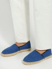 Blau - Dune London Bronko Piping Canvas Espadrilles - Bild 1 von 7